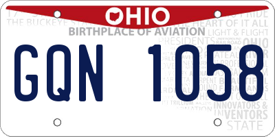 OH license plate GQN1058