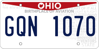 OH license plate GQN1070