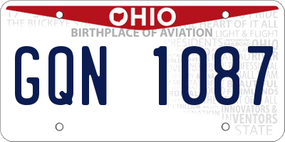 OH license plate GQN1087