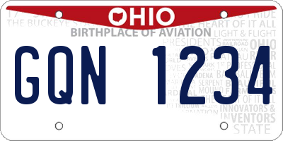 OH license plate GQN1234