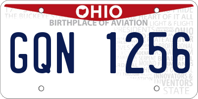 OH license plate GQN1256