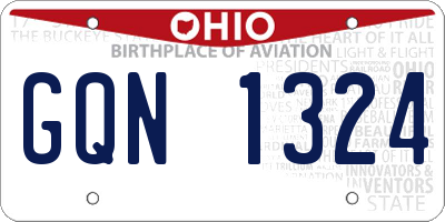 OH license plate GQN1324