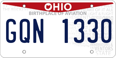 OH license plate GQN1330