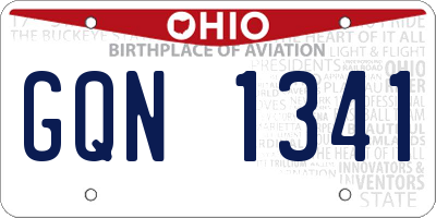 OH license plate GQN1341