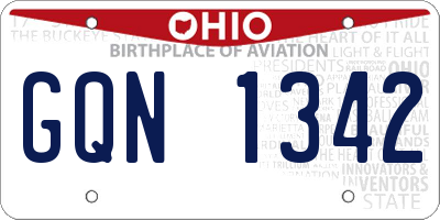 OH license plate GQN1342