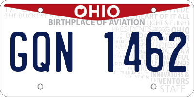 OH license plate GQN1462