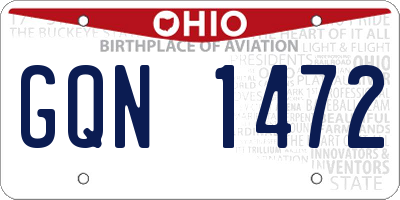 OH license plate GQN1472
