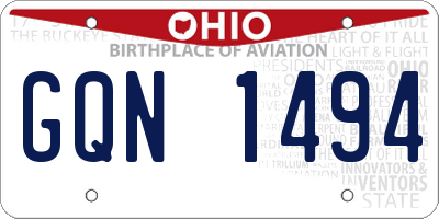 OH license plate GQN1494