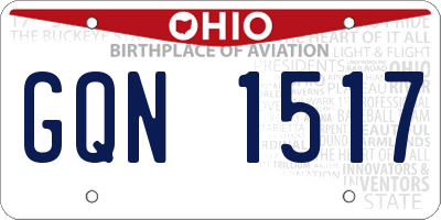 OH license plate GQN1517
