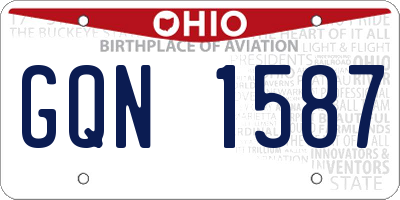 OH license plate GQN1587