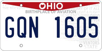 OH license plate GQN1605