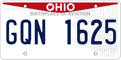 OH license plate GQN1625