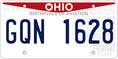 OH license plate GQN1628