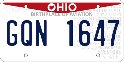 OH license plate GQN1647
