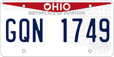 OH license plate GQN1749