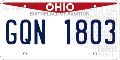 OH license plate GQN1803