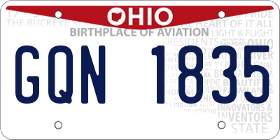 OH license plate GQN1835