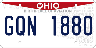 OH license plate GQN1880
