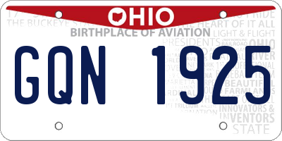 OH license plate GQN1925