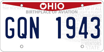 OH license plate GQN1943