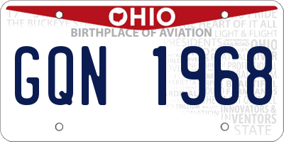 OH license plate GQN1968