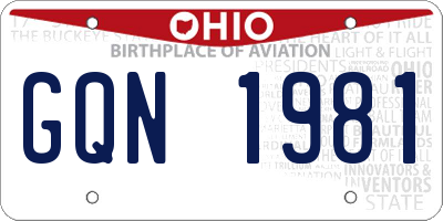 OH license plate GQN1981