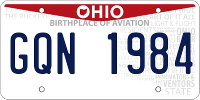 OH license plate GQN1984