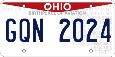 OH license plate GQN2024