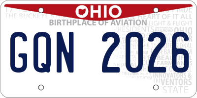 OH license plate GQN2026