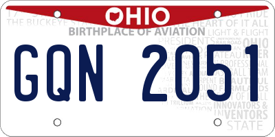 OH license plate GQN2051