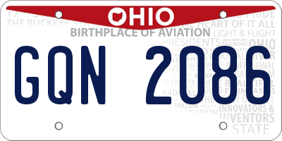 OH license plate GQN2086
