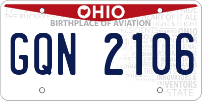 OH license plate GQN2106