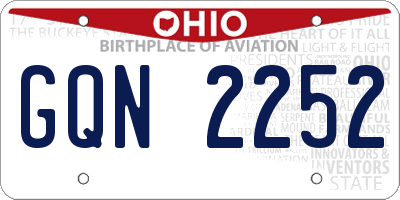 OH license plate GQN2252