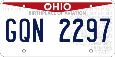 OH license plate GQN2297