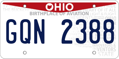 OH license plate GQN2388