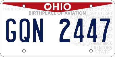 OH license plate GQN2447