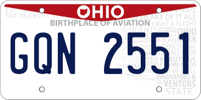OH license plate GQN2551