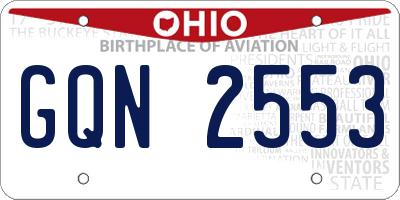 OH license plate GQN2553
