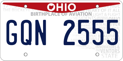 OH license plate GQN2555