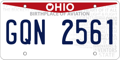 OH license plate GQN2561