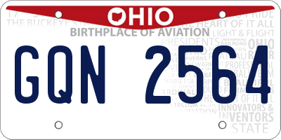 OH license plate GQN2564