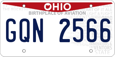OH license plate GQN2566