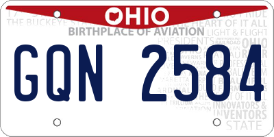 OH license plate GQN2584