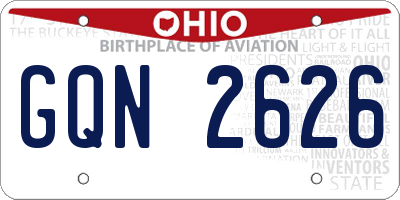 OH license plate GQN2626