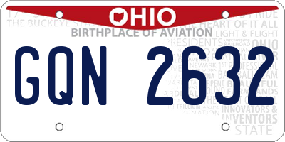 OH license plate GQN2632