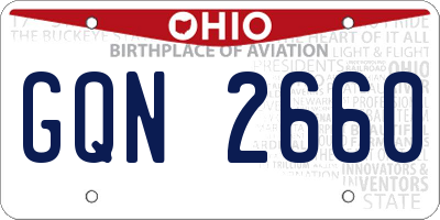 OH license plate GQN2660