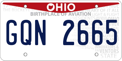 OH license plate GQN2665