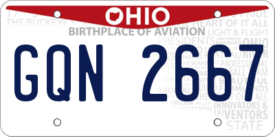 OH license plate GQN2667