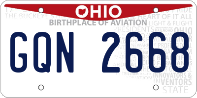 OH license plate GQN2668