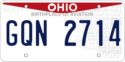 OH license plate GQN2714